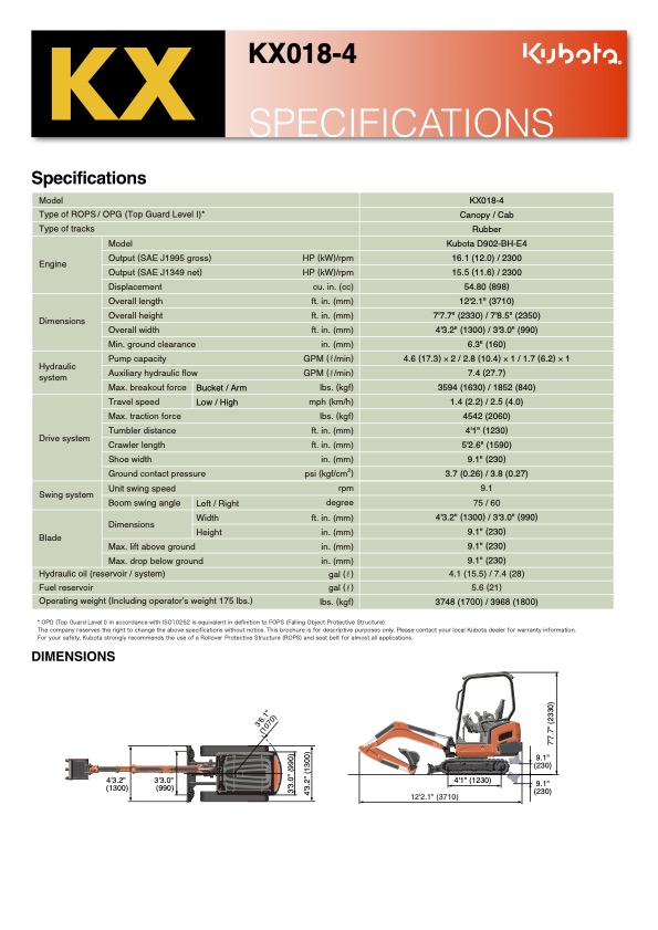 Kubota KX0184R1 Mini Excavator